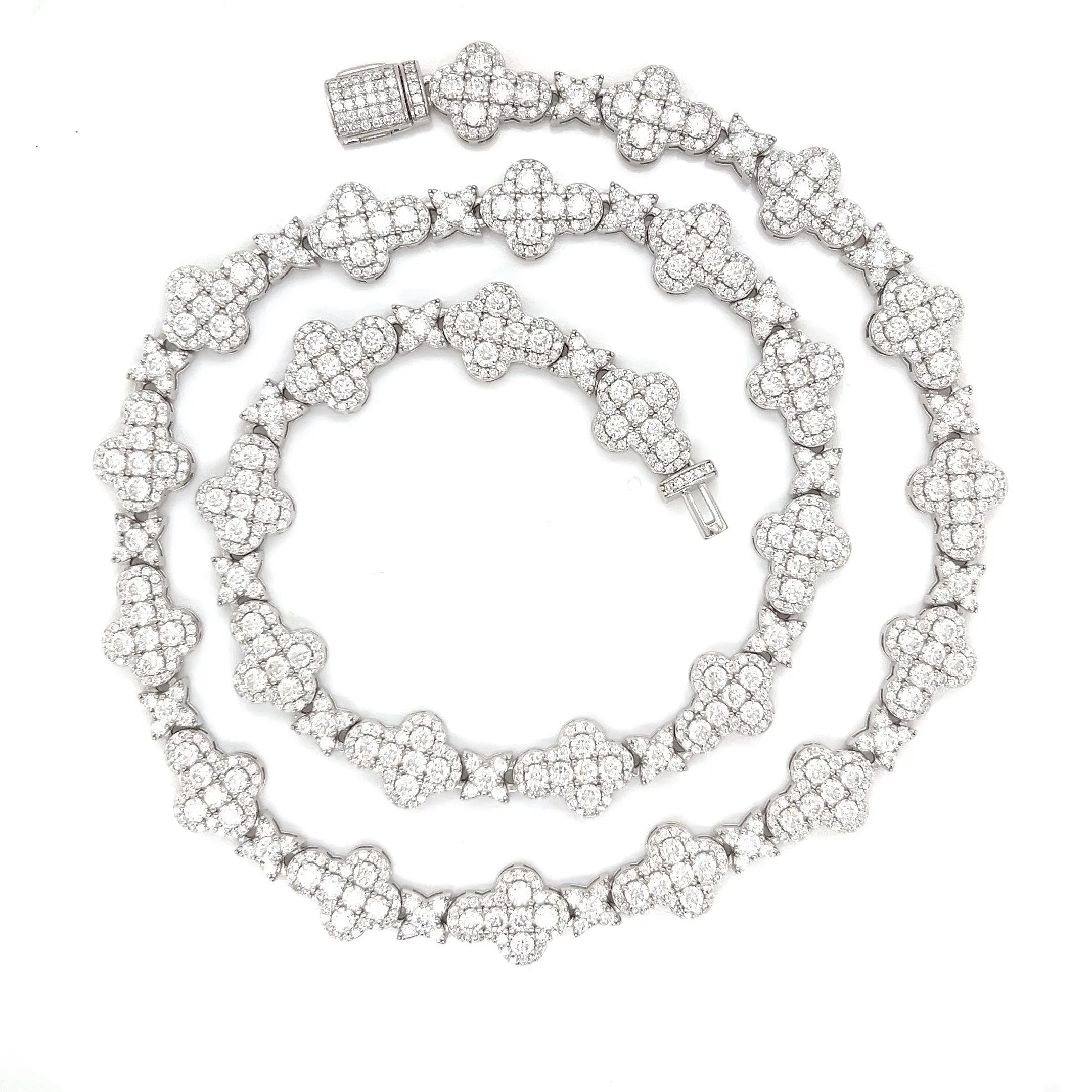 Star Cross Sterling Lab-Created Moissanite 10mm Chain Necklace - M501619