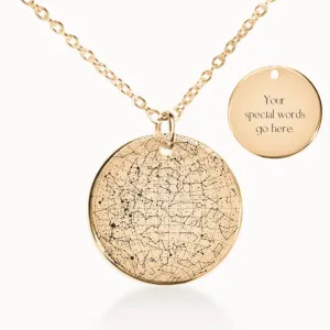 Star Map Coin Pendant on Fine Chain
