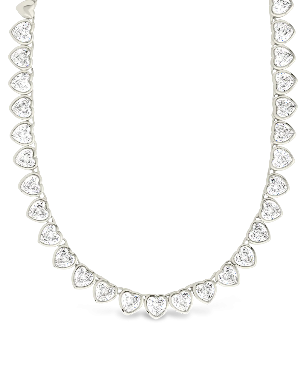 Stephanie Heart CZ Tennis Necklace
