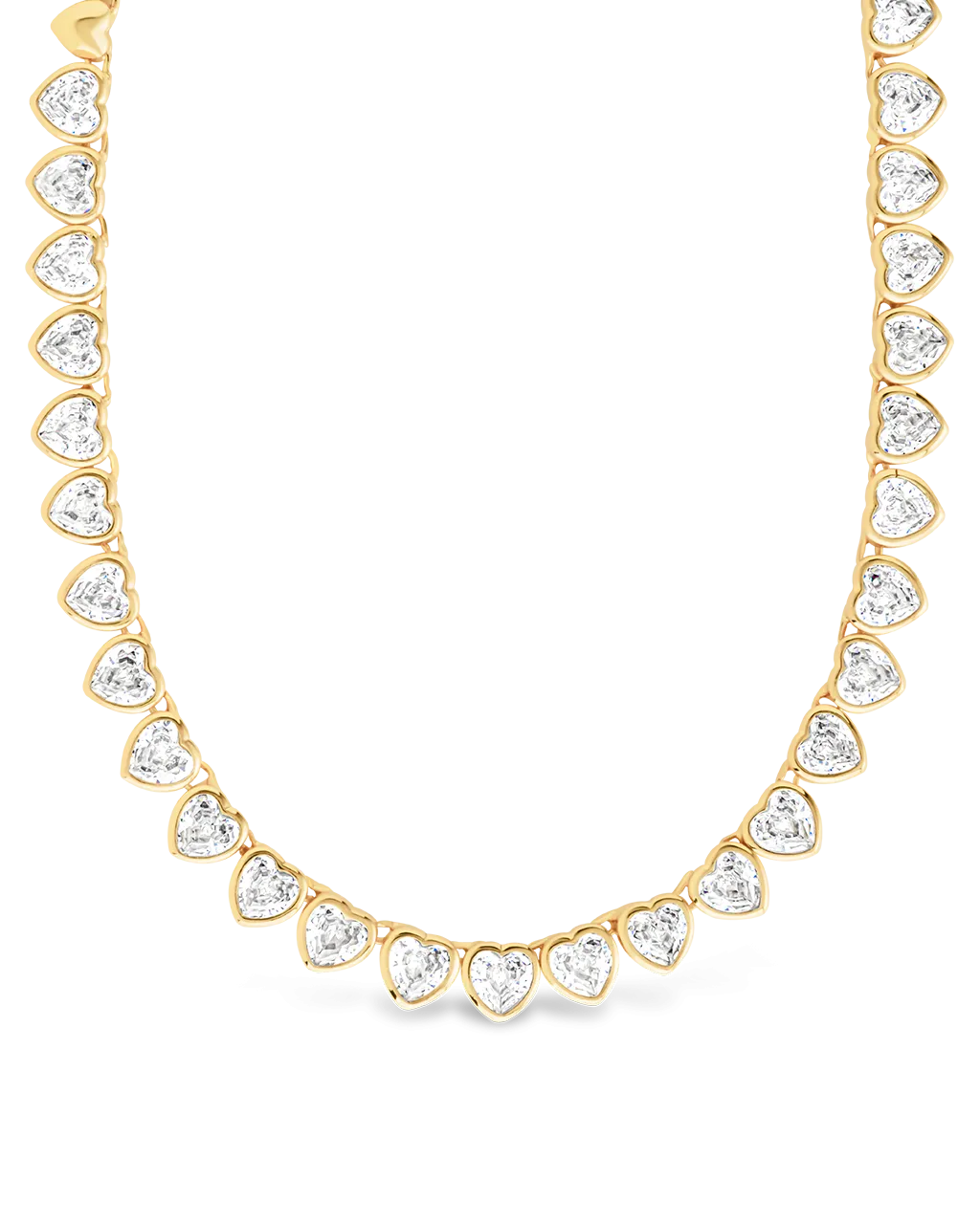 Stephanie Heart CZ Tennis Necklace