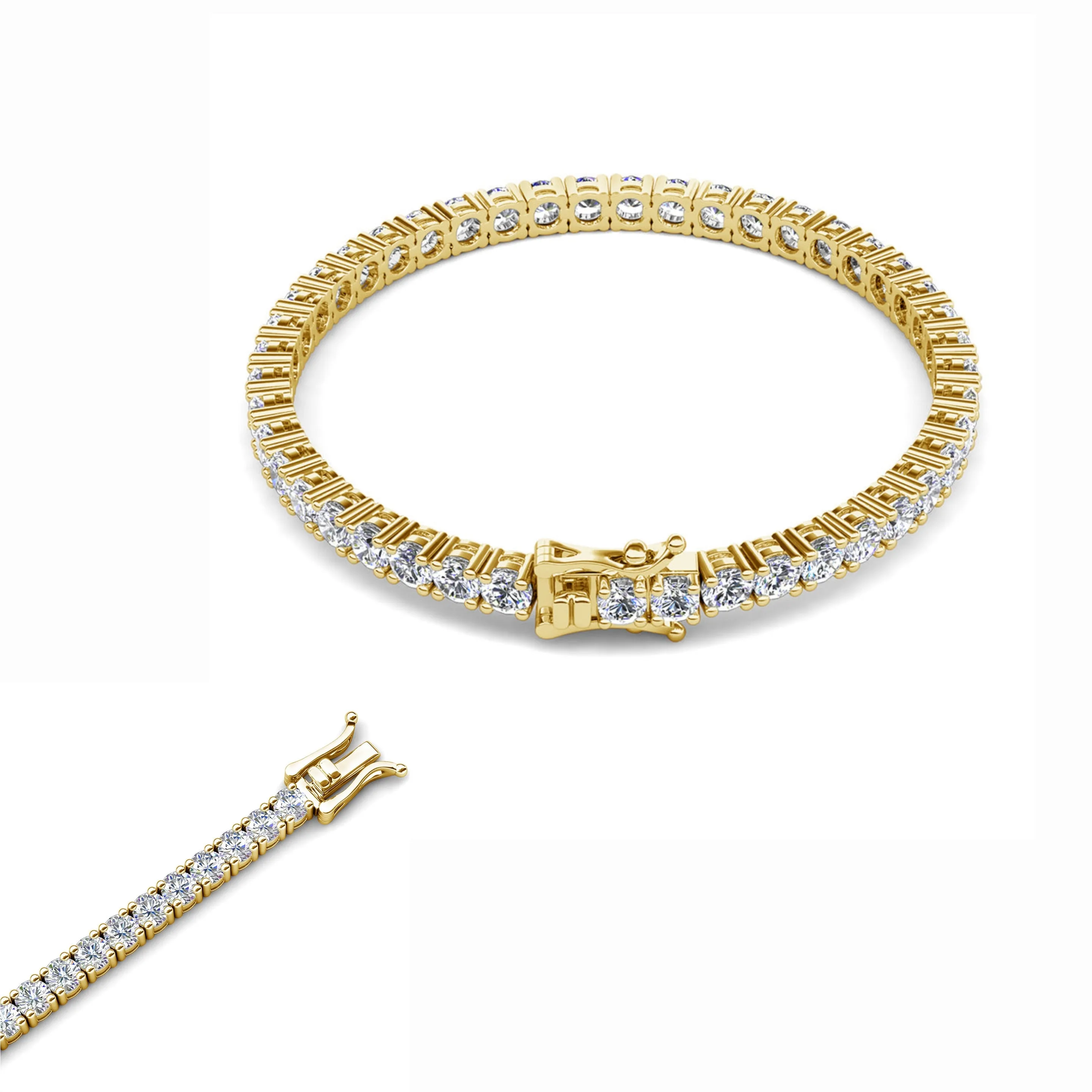 Sterling Silver 3mm Tennis Cubic Zirconia Bracelet - C300099