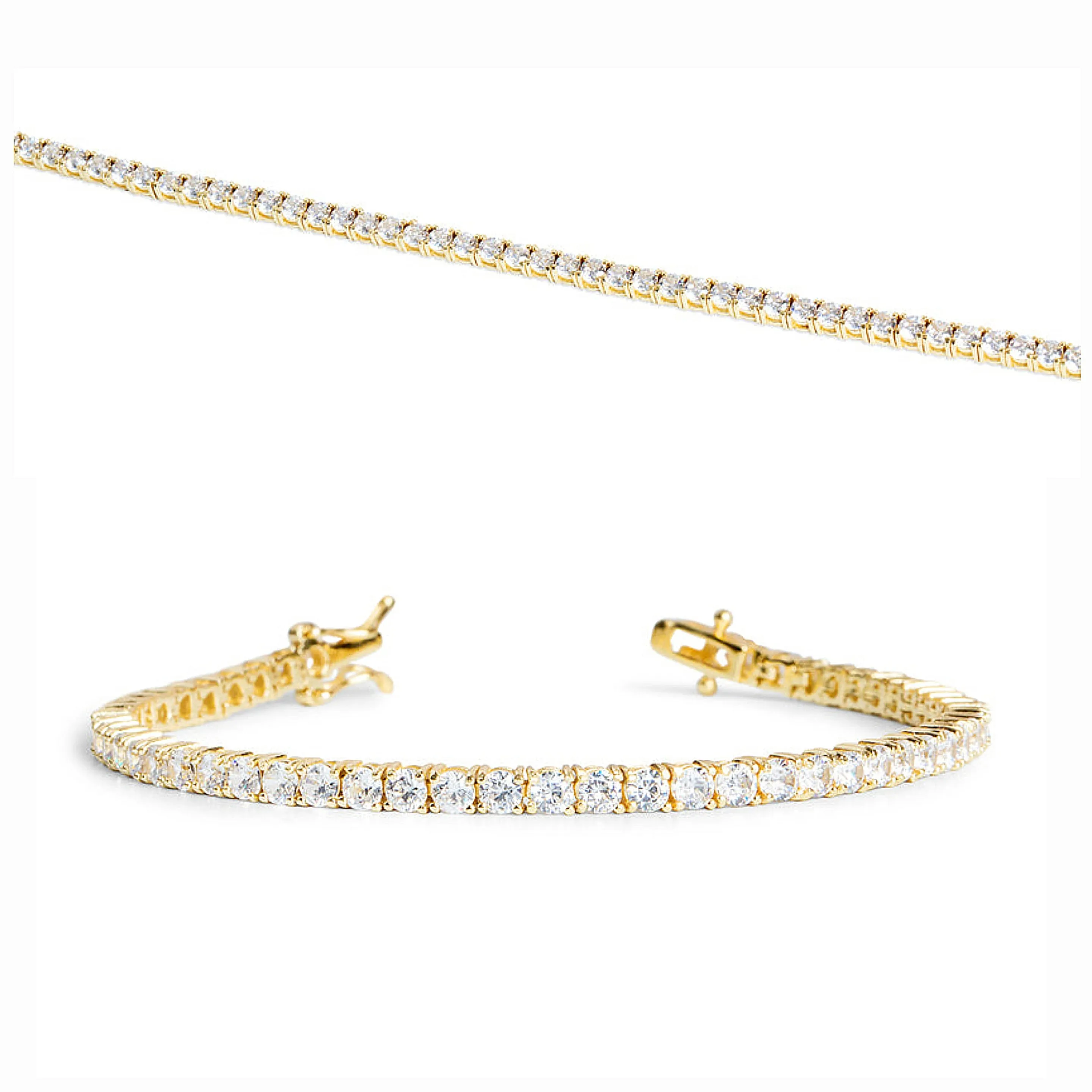 Sterling Silver 3mm Tennis Cubic Zirconia Bracelet - C300099