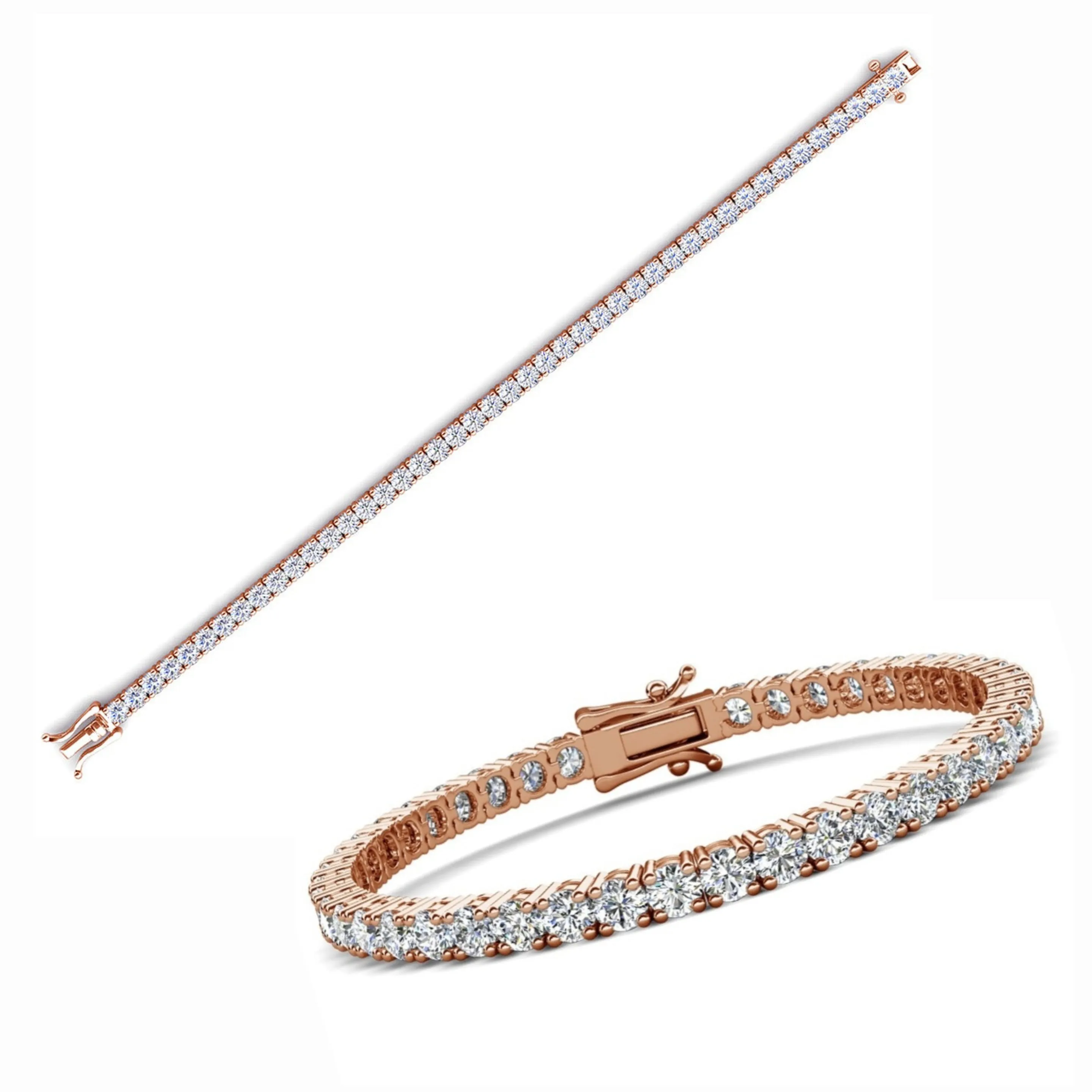 Sterling Silver 3mm Tennis Cubic Zirconia Bracelet - C300099
