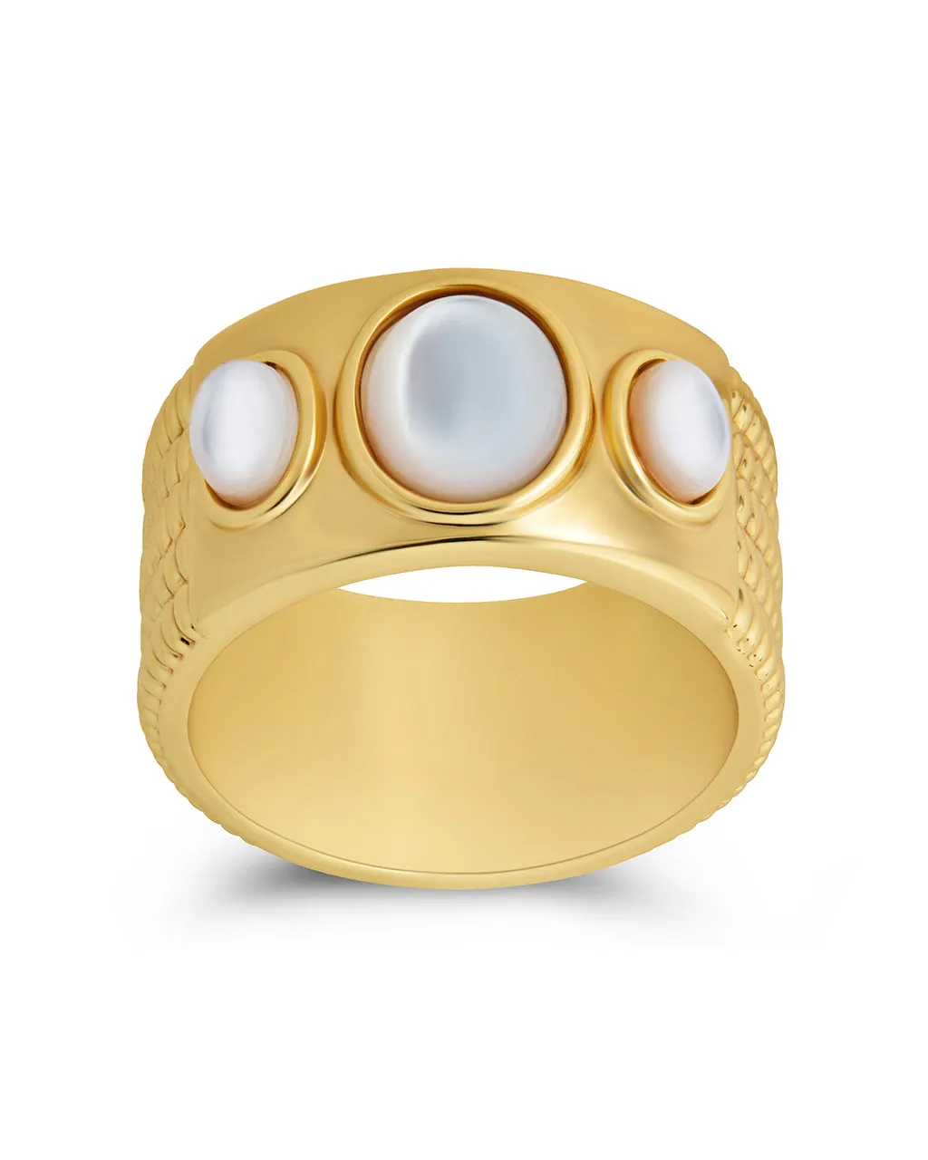 Sterling Silver Galina Triple Moonstone Ring