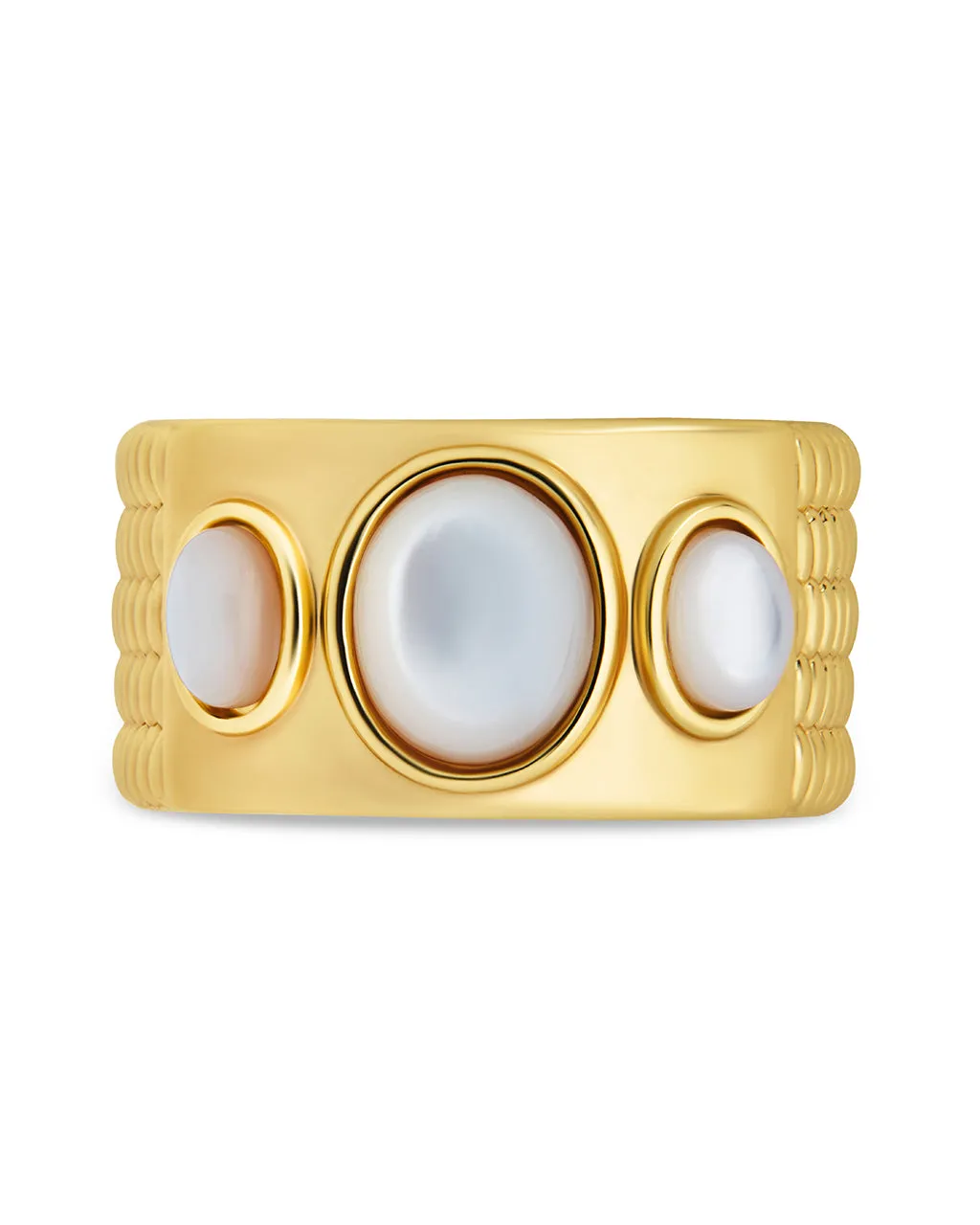 Sterling Silver Galina Triple Moonstone Ring