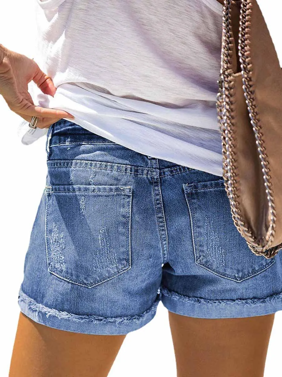 Stunncal National Flag Torn Denim Shorts