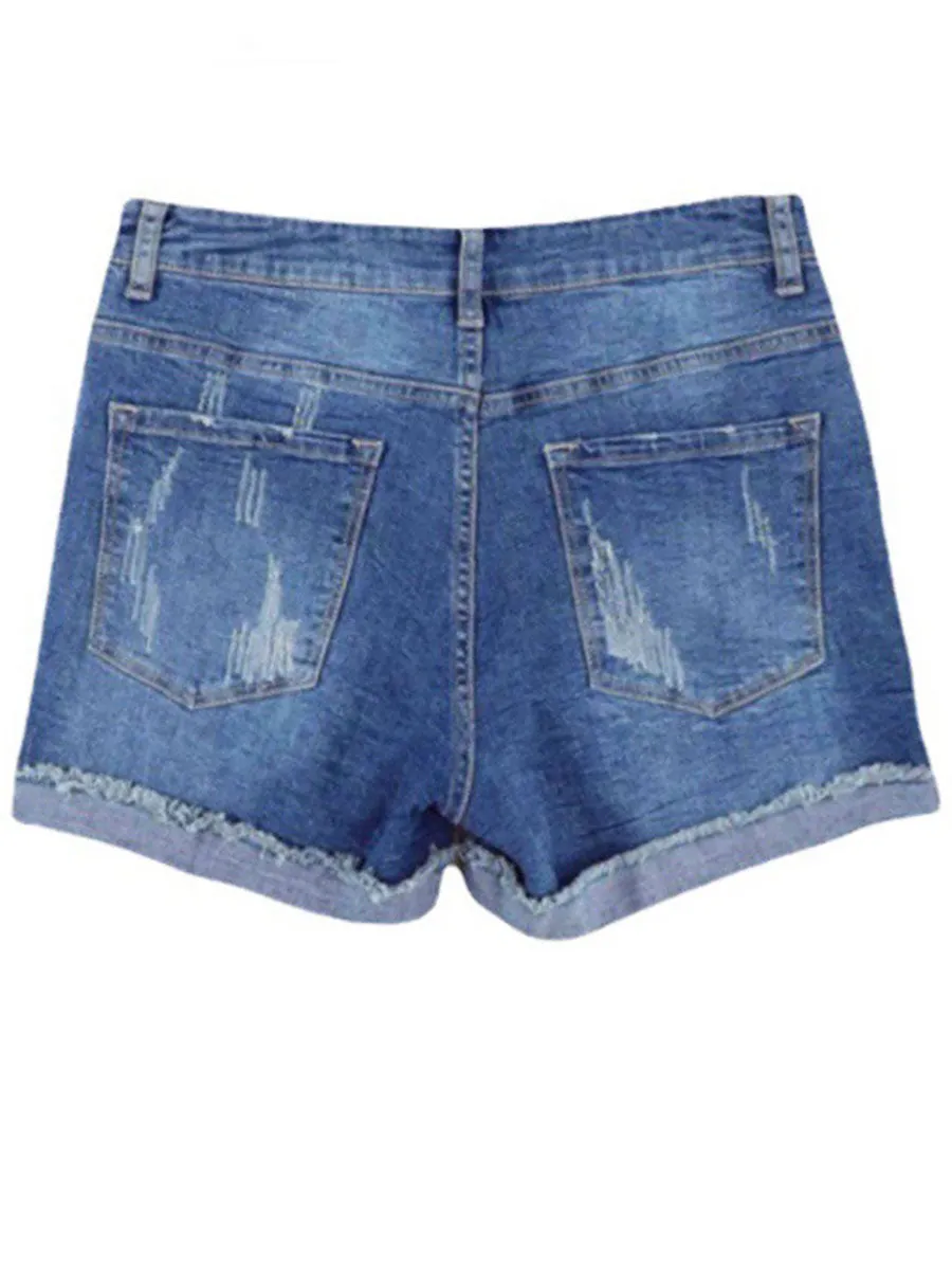 Stunncal National Flag Torn Denim Shorts