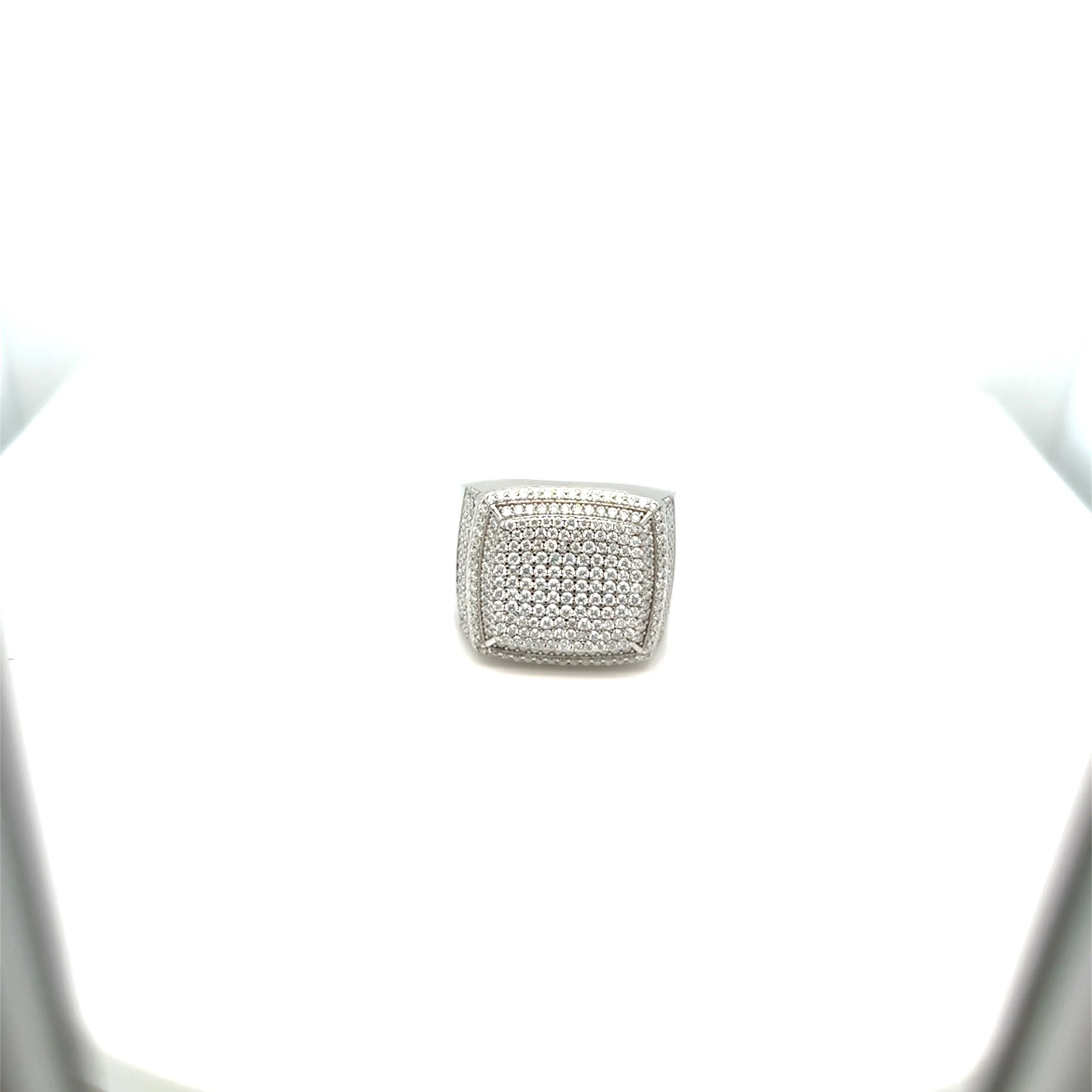Stunning 925 Sterling Silver Moissanite Square Ring- M100029