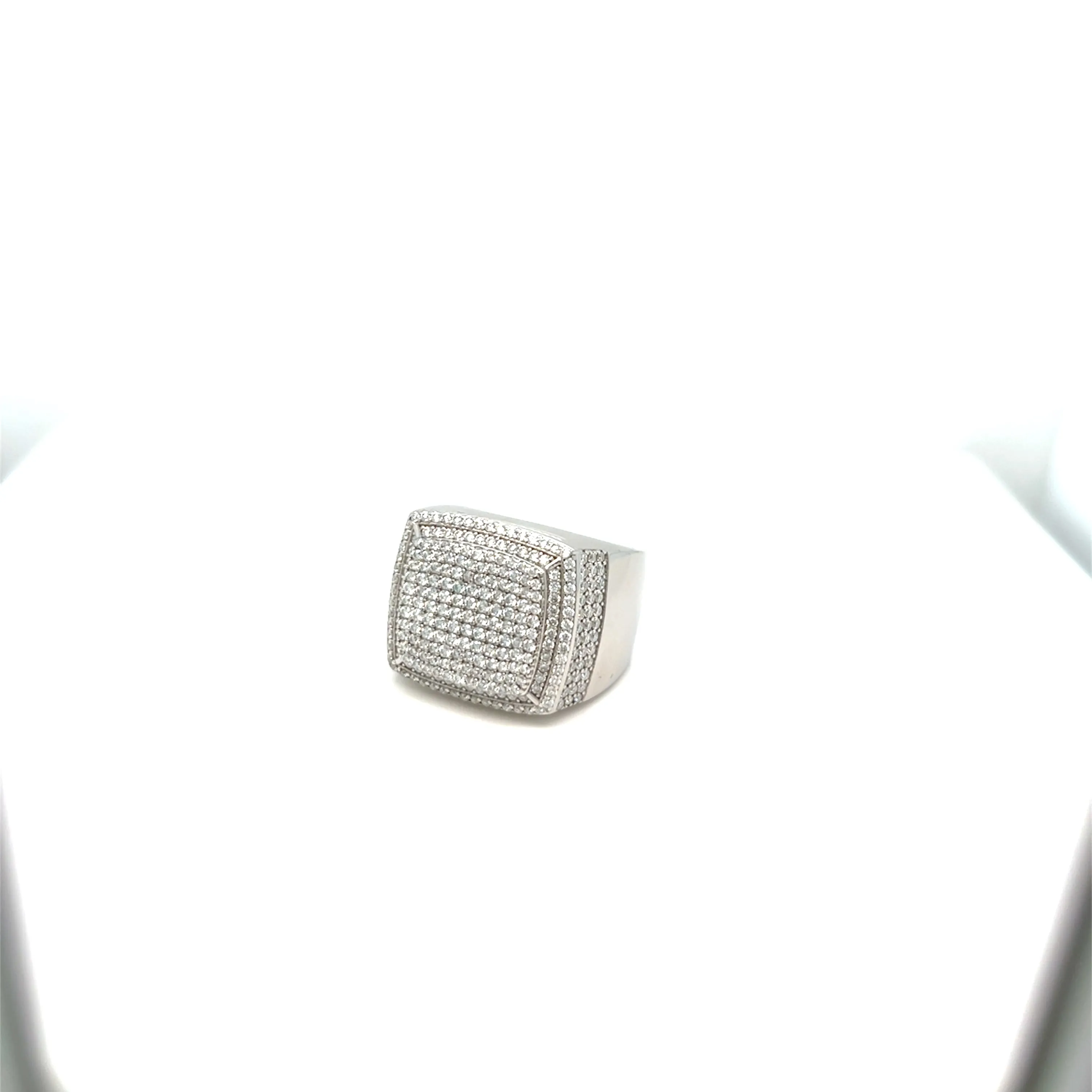 Stunning 925 Sterling Silver Moissanite Square Ring- M100029
