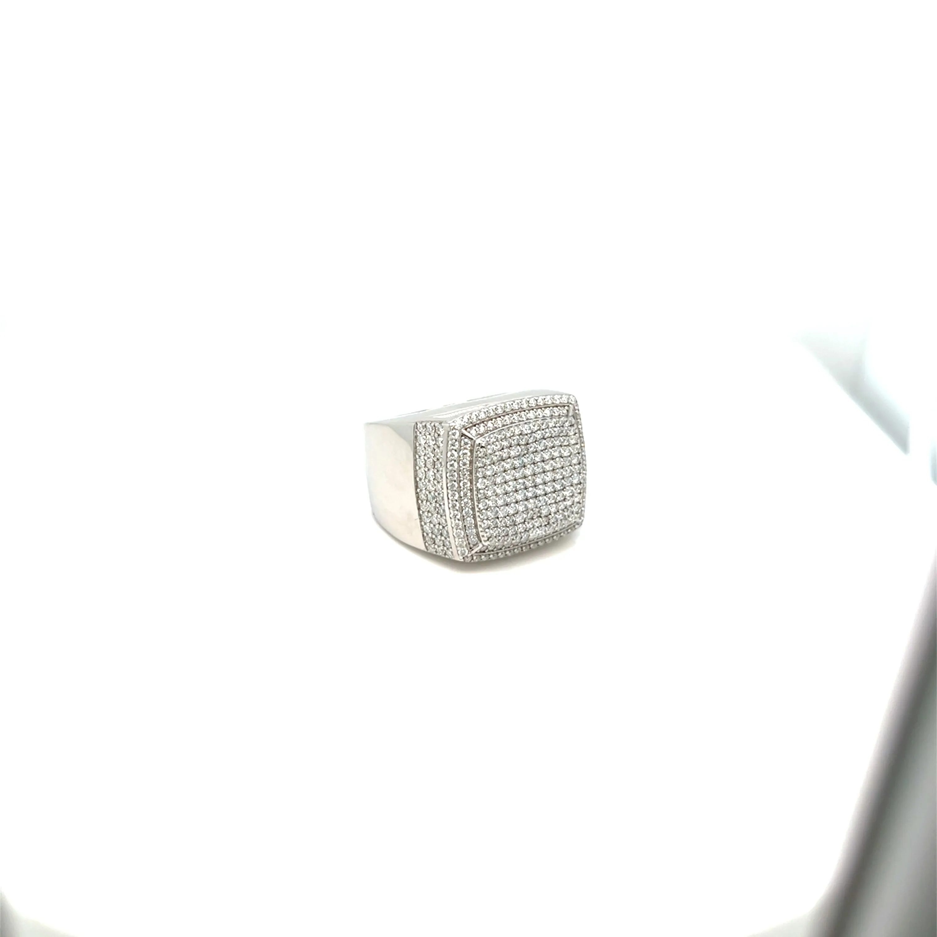 Stunning 925 Sterling Silver Moissanite Square Ring- M100029