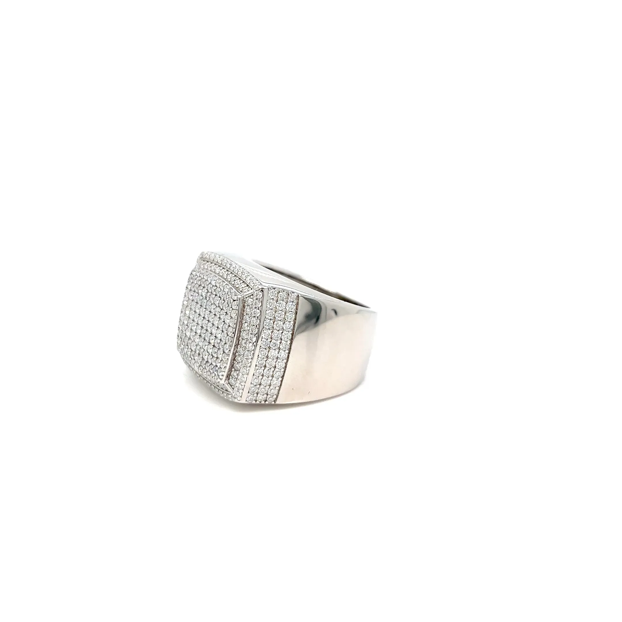 Stunning 925 Sterling Silver Moissanite Square Ring- M100029
