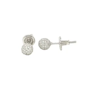 Stunning 925 Sterling Silver Sphere Luxury Lab-Created Moissanite Earrings - M207009