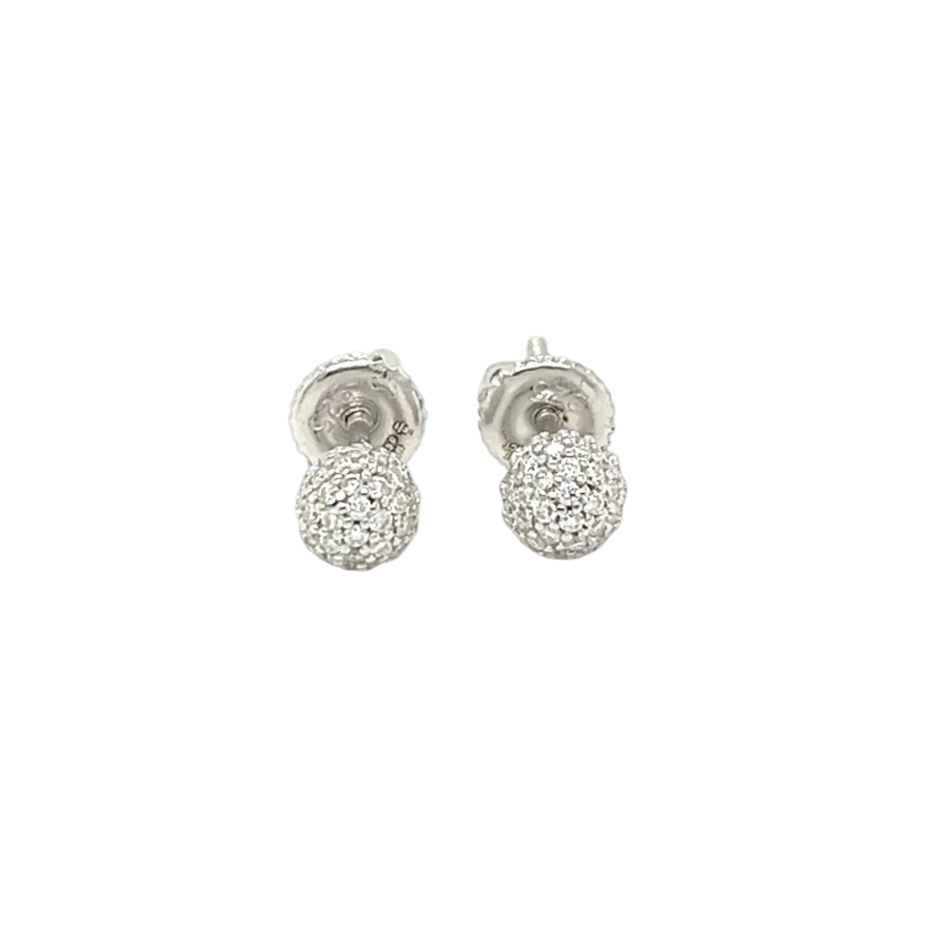 Stunning 925 Sterling Silver Sphere Luxury Lab-Created Moissanite Earrings - M207009