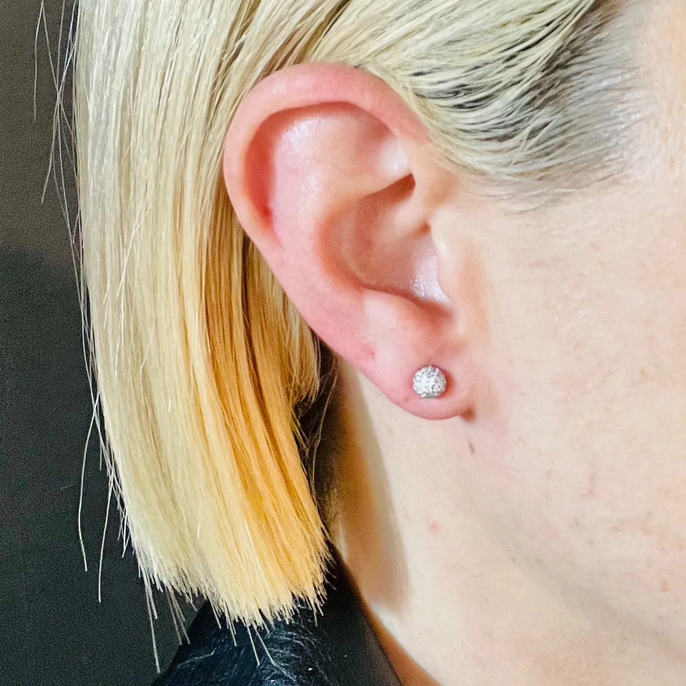 Stunning 925 Sterling Silver Sphere Luxury Lab-Created Moissanite Earrings - M207009
