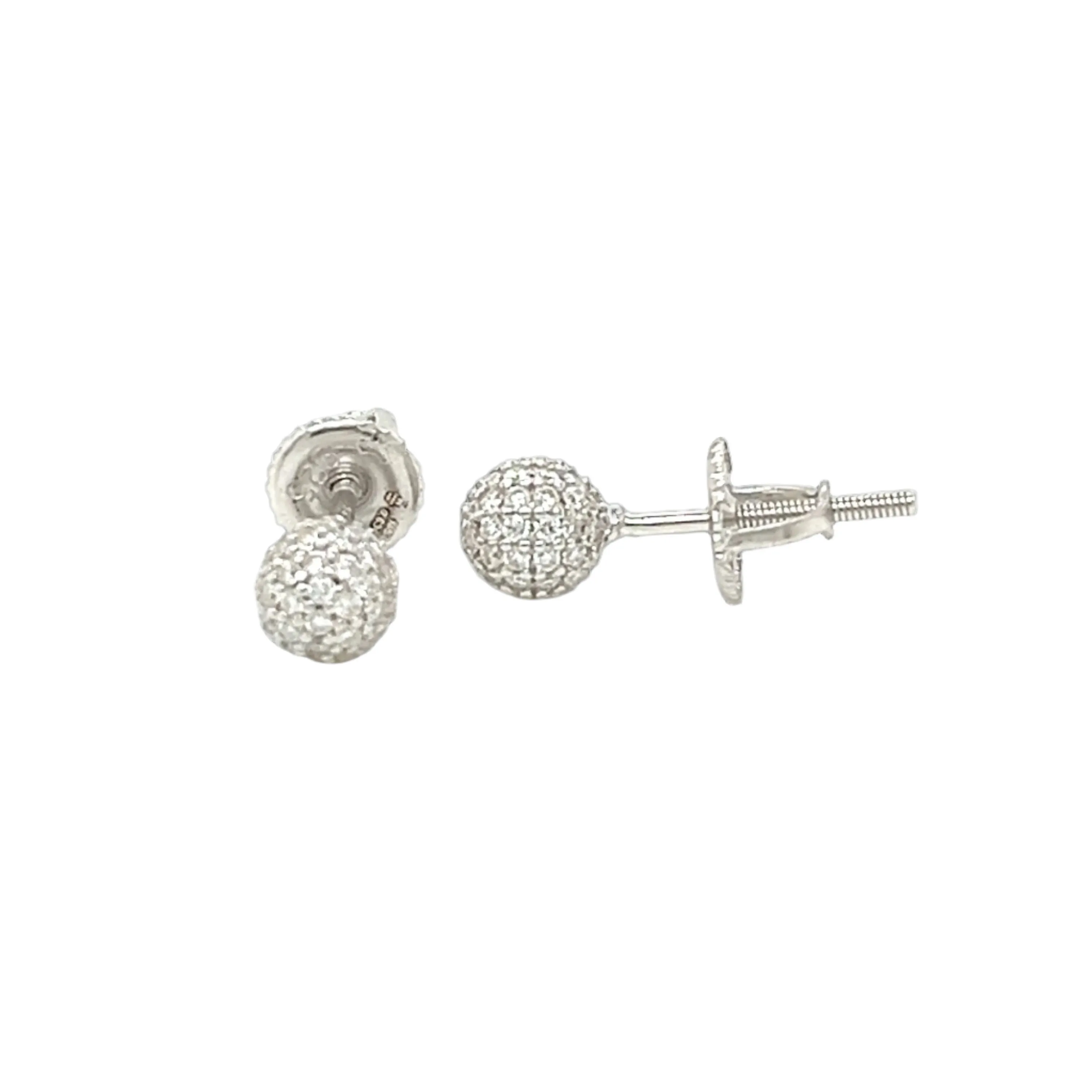 Stunning 925 Sterling Silver Sphere Luxury Lab-Created Moissanite Earrings - M207009
