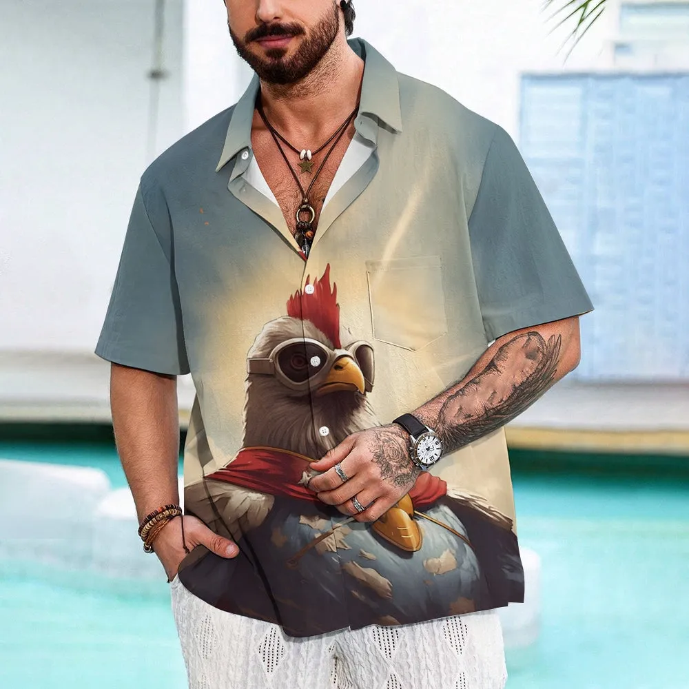 Super Machine Casual Large Size Short Sleeve Shirt 2406002084