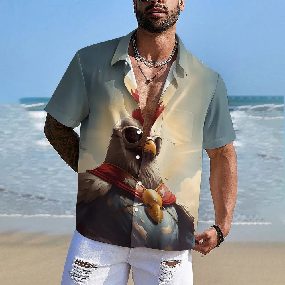 Super Machine Casual Large Size Short Sleeve Shirt 2406002084