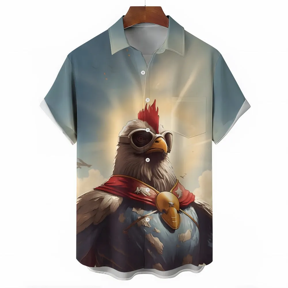 Super Machine Casual Large Size Short Sleeve Shirt 2406002084