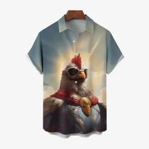 Super Machine Casual Large Size Short Sleeve Shirt 2406002084