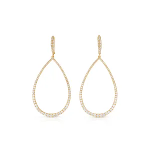Tara Mikolay Diamond Open Pear Shape Earrings