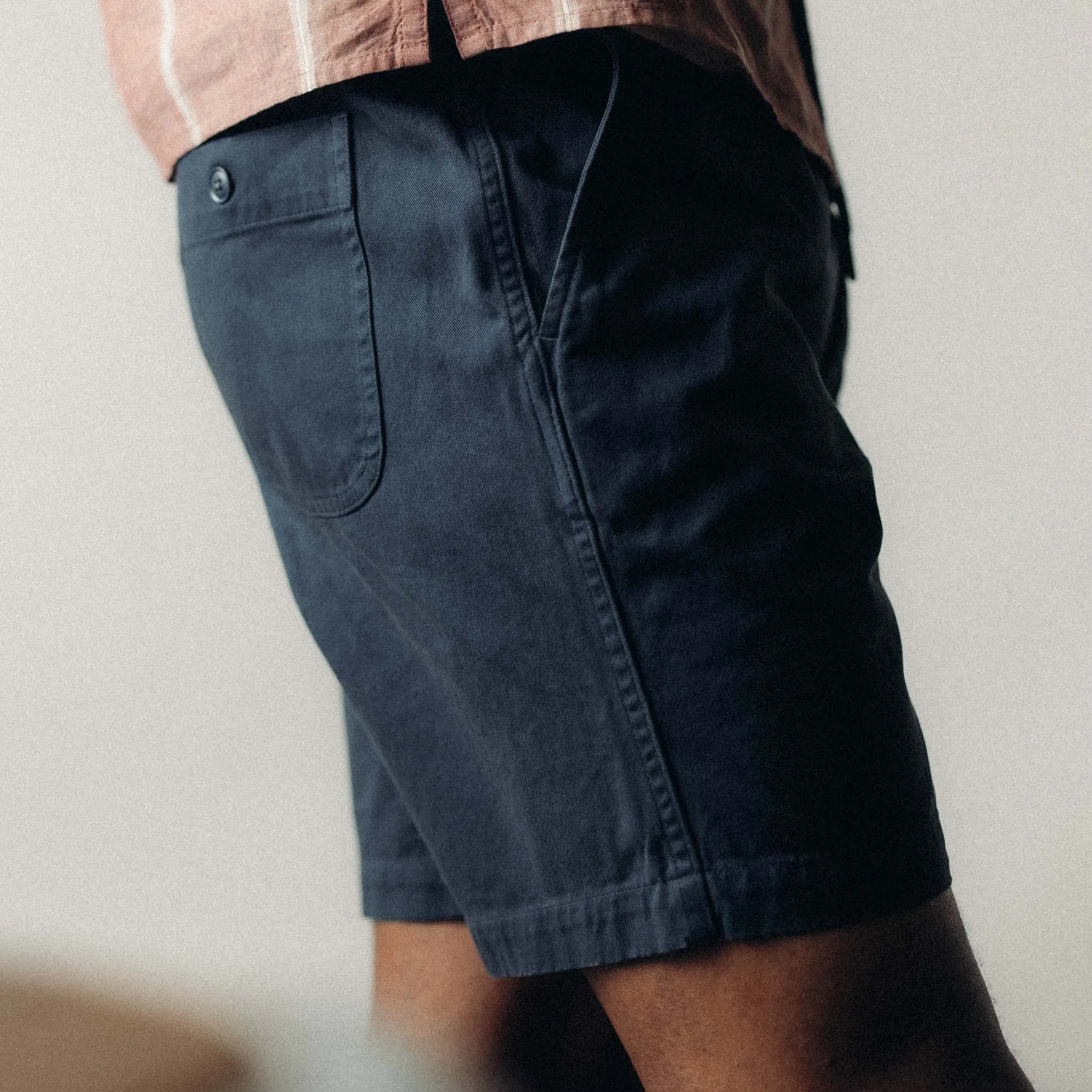 The Apres Short in Organic Dark Navy Foundation Twill