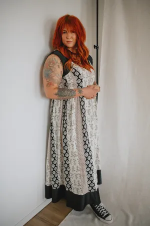 The Cameron Denim Detail Midi Dress - Black - PLUS