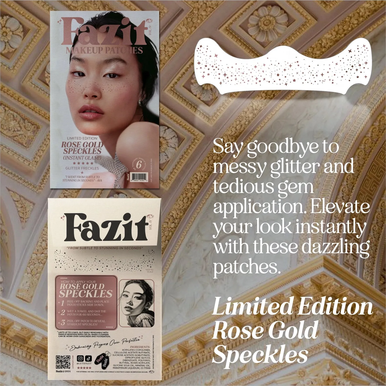 The Rose Gold Stardust Speckles Makeup Patches by Fazit