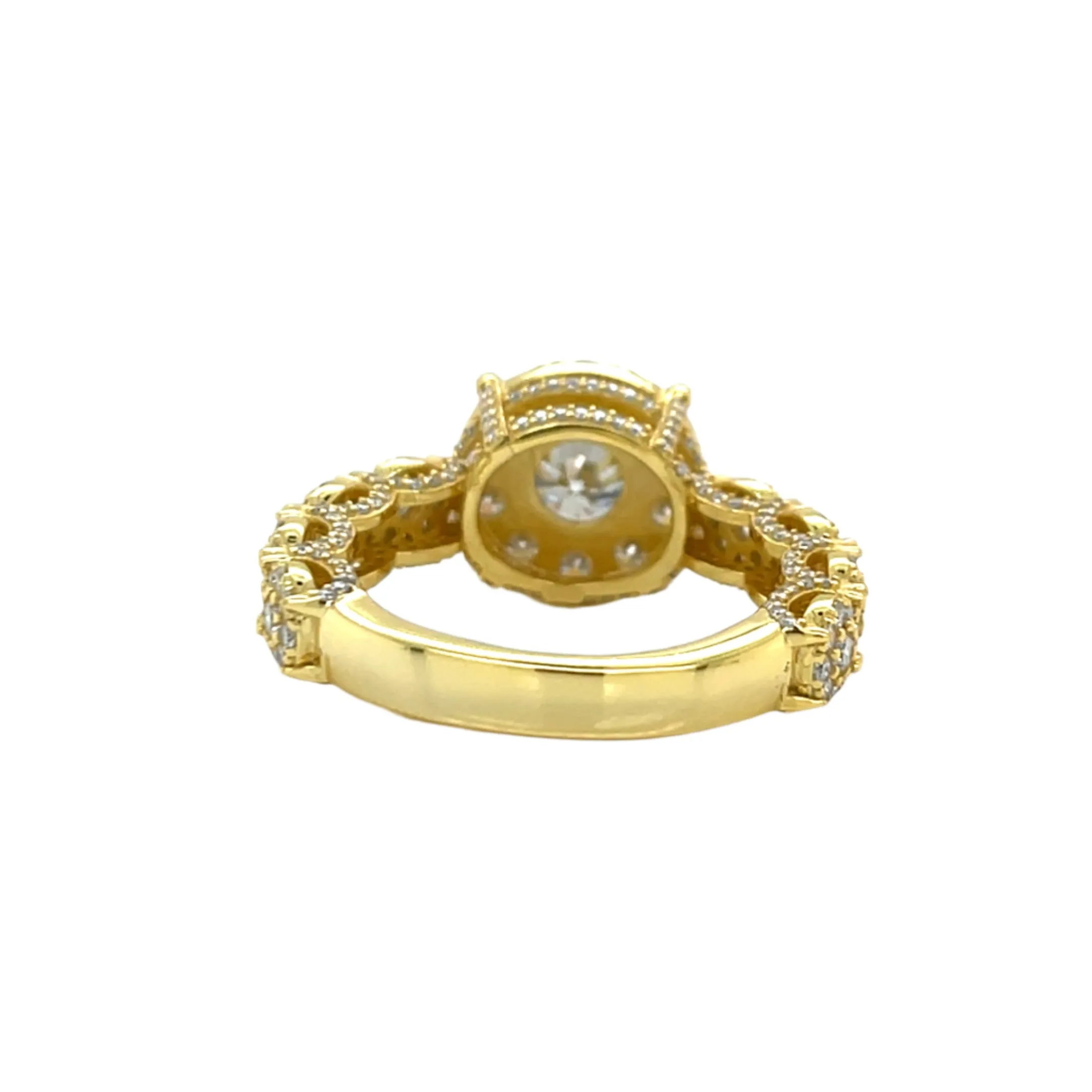 Timeless Halo Engagement Ring with Round Lab-Created Moissanite in Sterling Silver 925 - M103169
