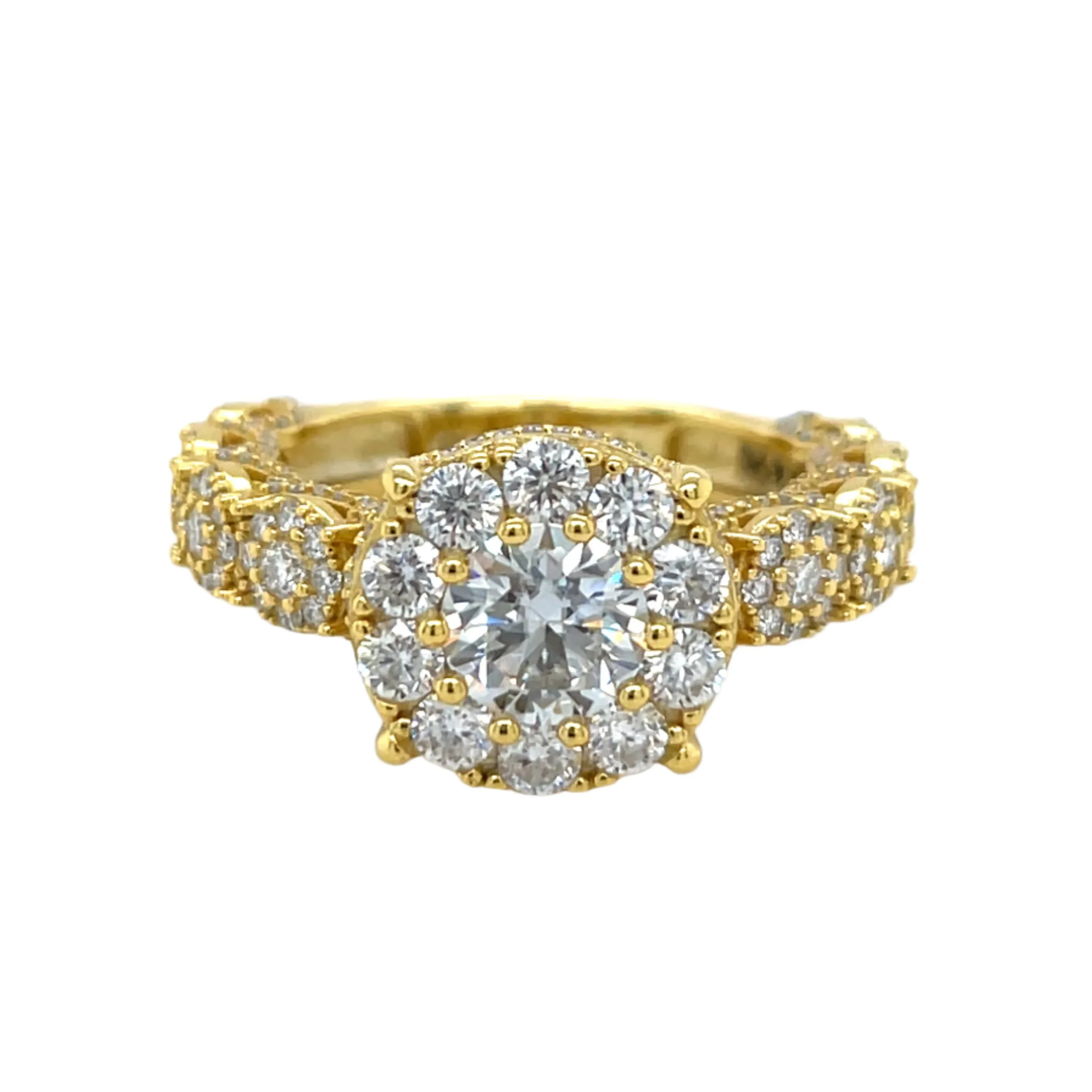 Timeless Halo Engagement Ring with Round Lab-Created Moissanite in Sterling Silver 925 - M103169