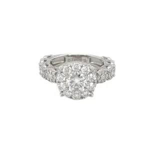 Timeless Halo Engagement Ring with Round Lab-Created Moissanite in Sterling Silver 925 - M103169