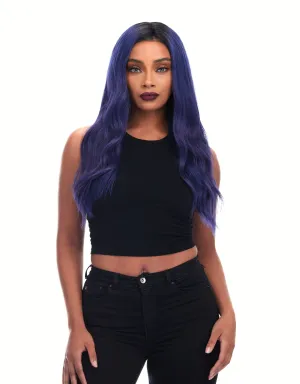 Tokyo Stylez - Knight Rider Blue Human Hair Wig 24" Straight