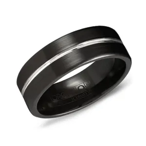 Torque (7.5mm) 10K White and Black Cobalt Gold Mens Band