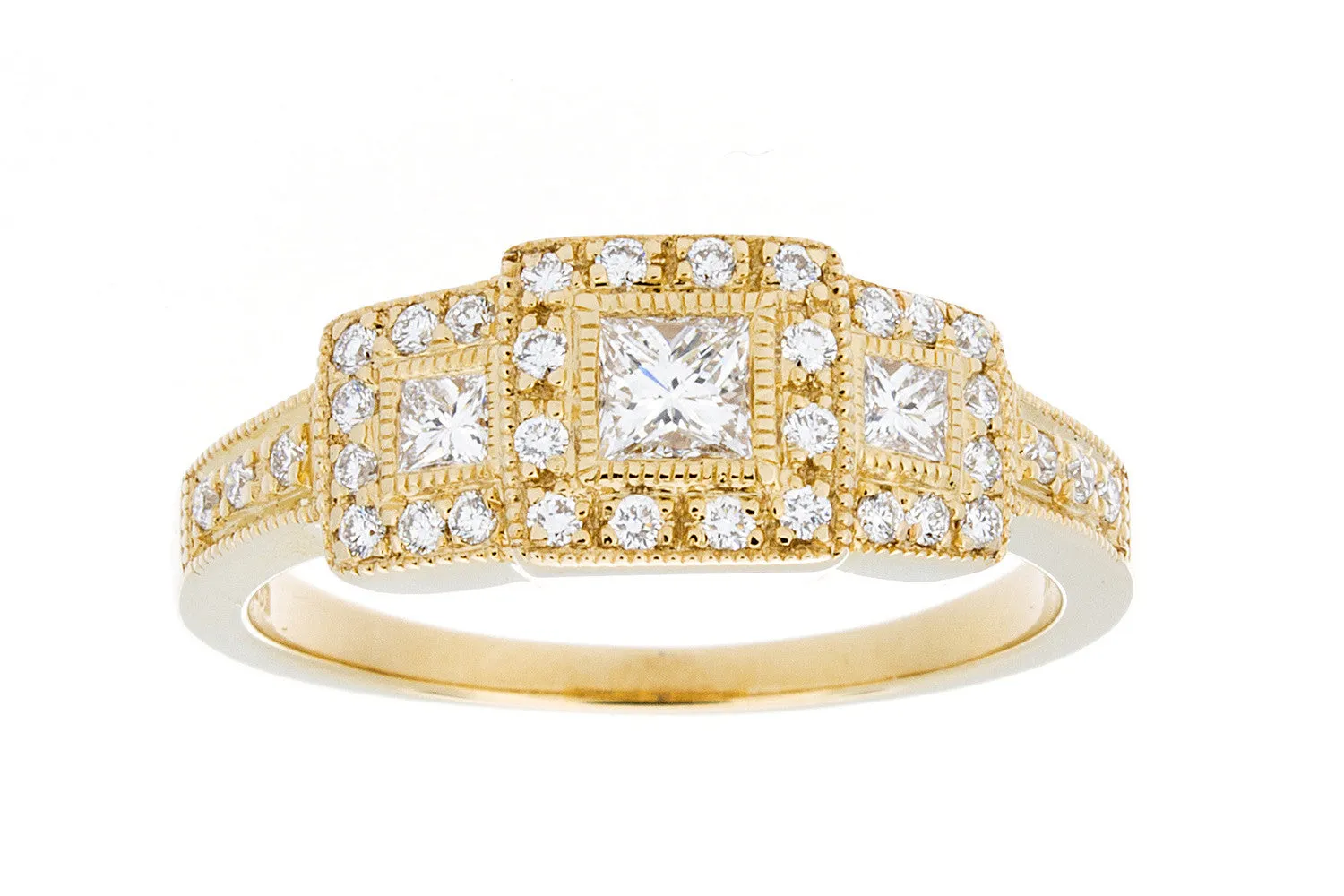 Triple Princess Diamond Ring