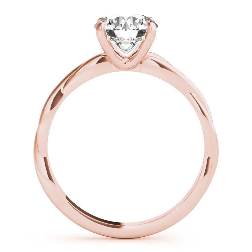 Twisted Vine Round Lab Grown Diamond Solitaire Engagement Ring IGI Certified