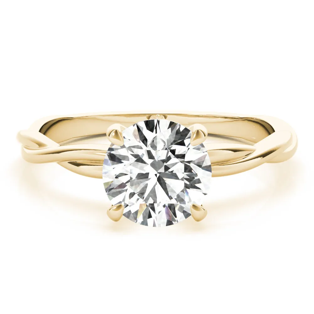 Twisted Vine Round Lab Grown Diamond Solitaire Engagement Ring IGI Certified