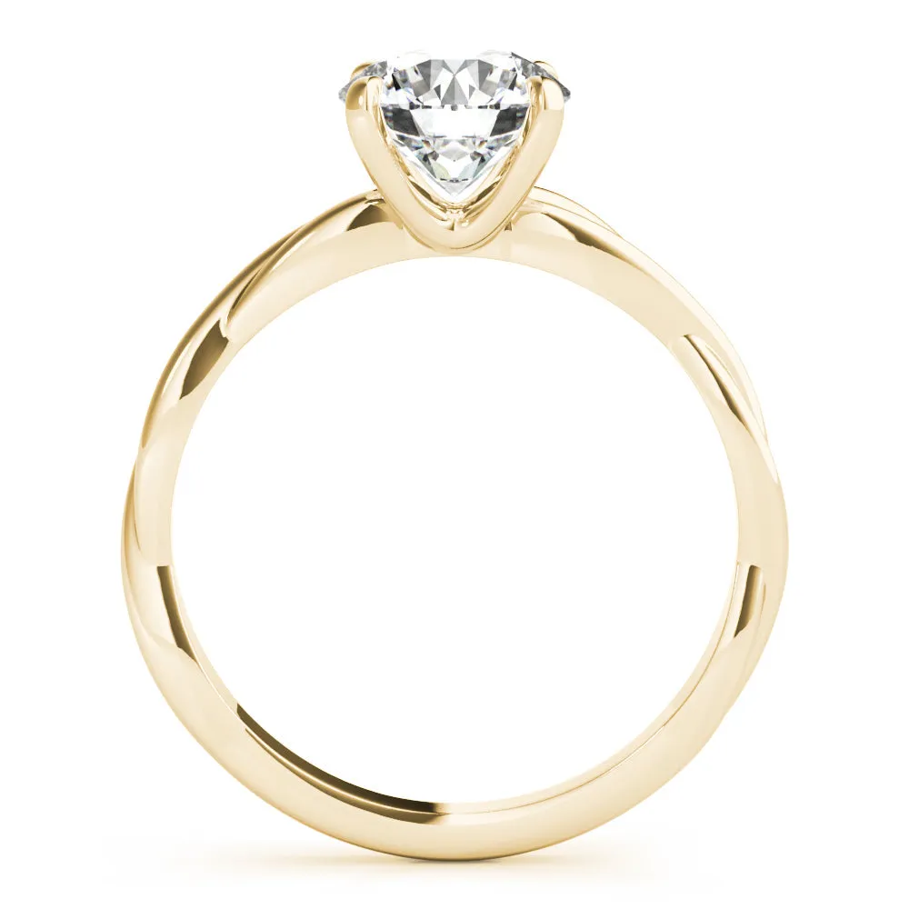 Twisted Vine Round Lab Grown Diamond Solitaire Engagement Ring IGI Certified