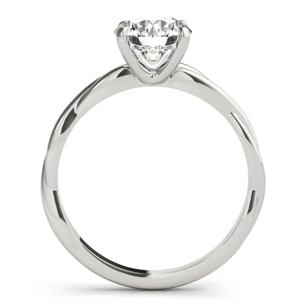 Twisted Vine Round Lab Grown Diamond Solitaire Engagement Ring IGI Certified