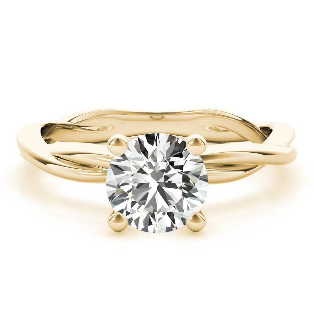 Twisted Vine Round Lab Grown Diamond Solitaire Engagement Ring IGI Certified