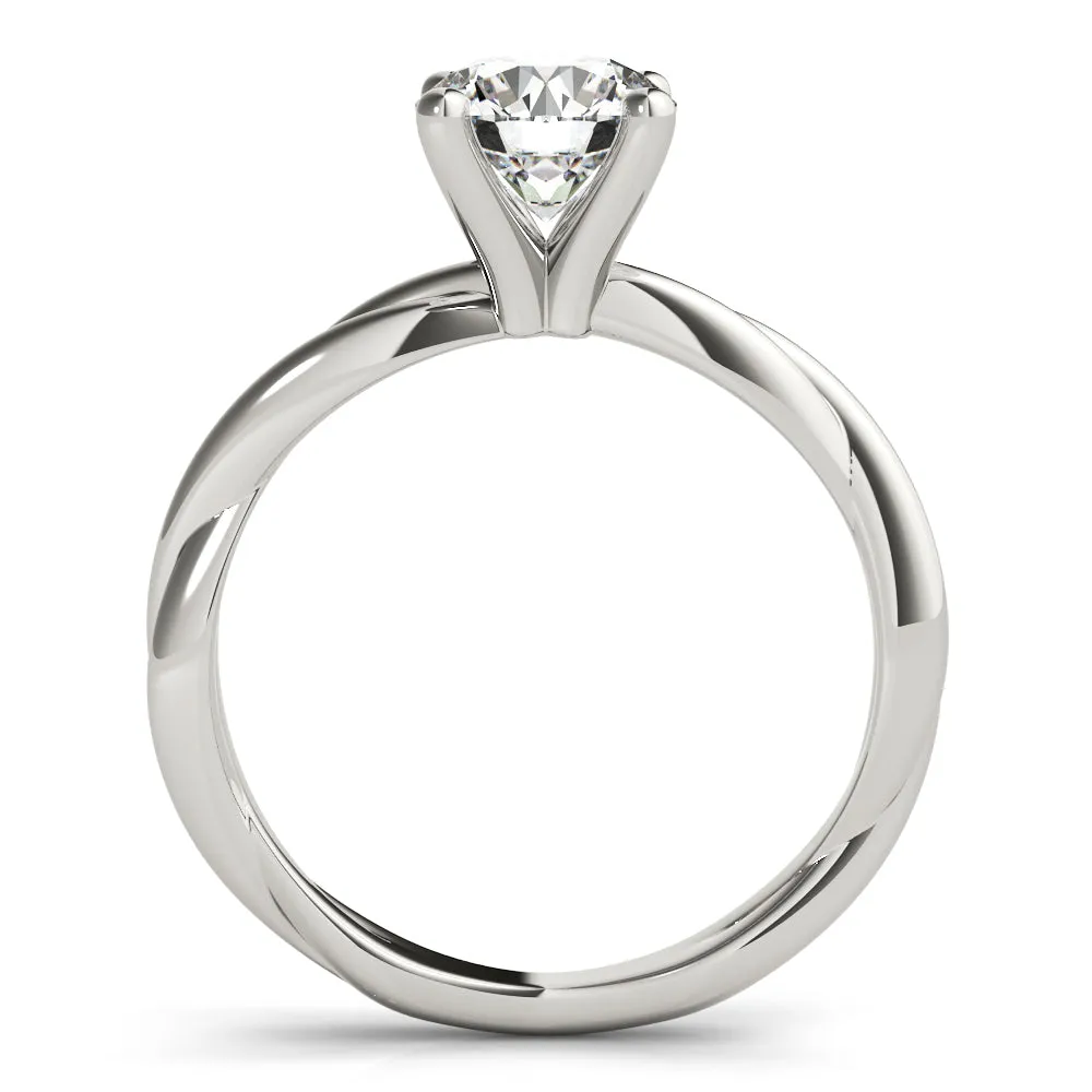 Twisted Vine Round Lab Grown Diamond Solitaire Engagement Ring IGI Certified