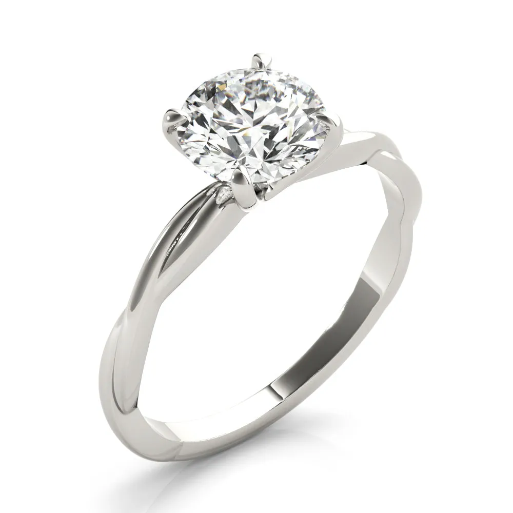 Twisted Vine Round Lab Grown Diamond Solitaire Engagement Ring IGI Certified