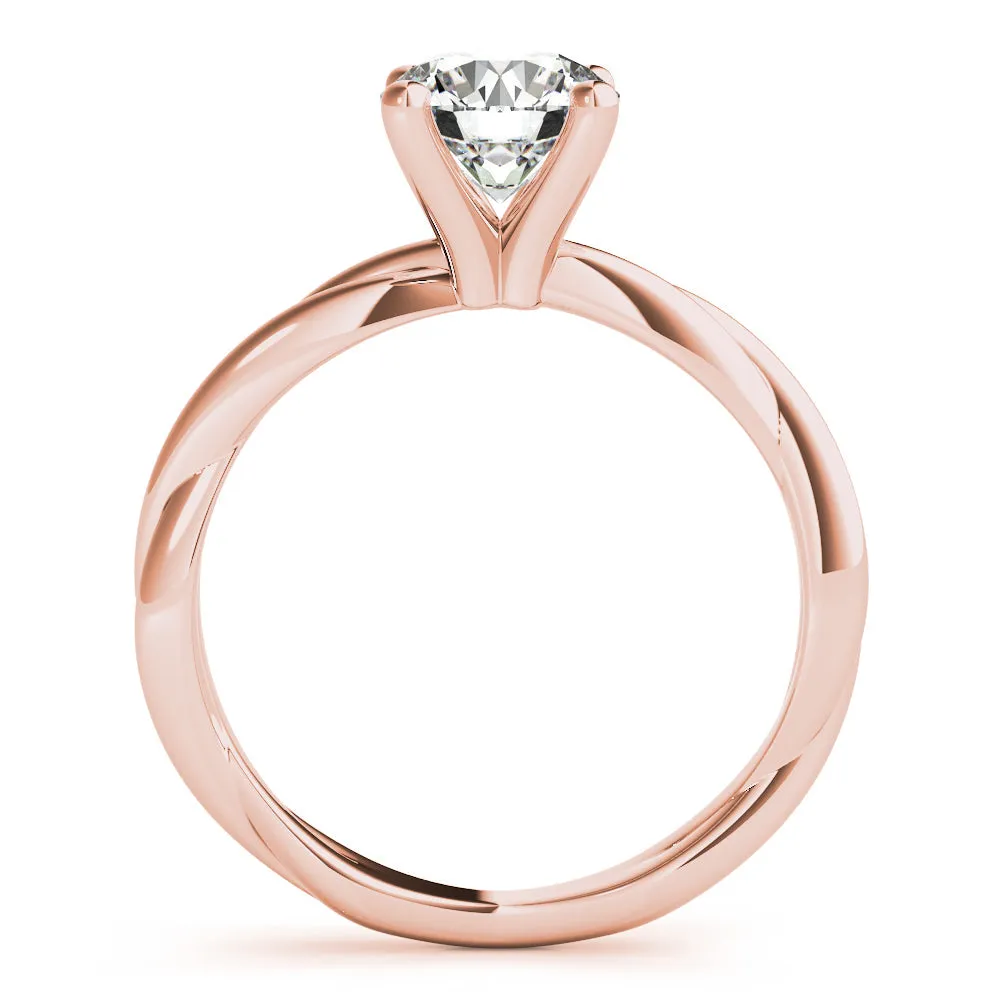 Twisted Vine Round Lab Grown Diamond Solitaire Engagement Ring IGI Certified