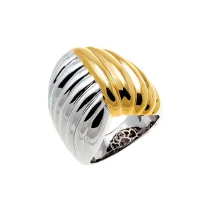 Two Tone Fancy Ridged Ring