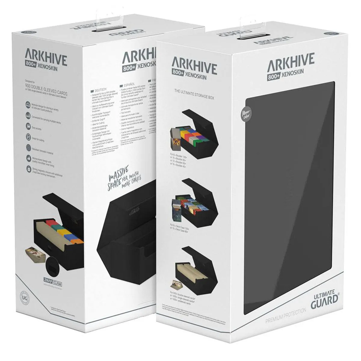 Ultimate Guard Arkhive Flip Case 800  Standard Size XenoSkin Monocolour Black Deck Box