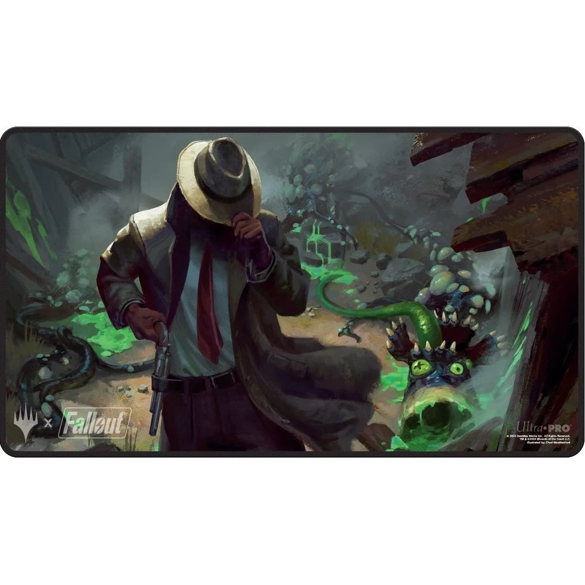 Ultra PRO MTG: Fallout® Black Stitched Playmat - Mysterious Stranger