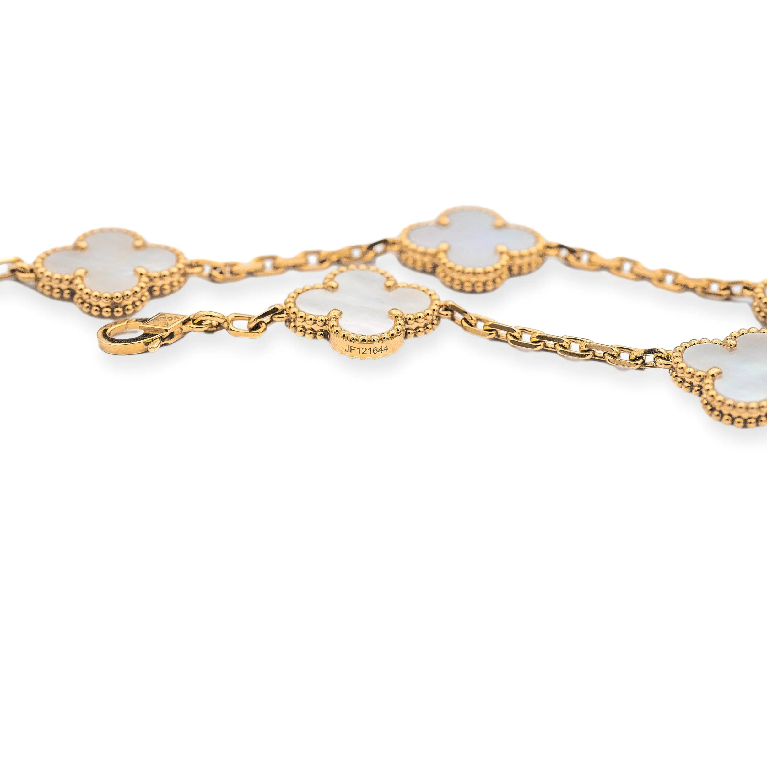 Van Cleef & Arpels Vintage Alhambra 5 Motif MOP 18KY Gold Bracelet NEW