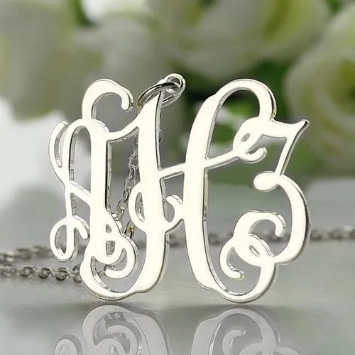 Vine Script Medium Monogram Necklace