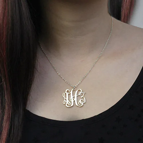 Vine Script Medium Monogram Necklace
