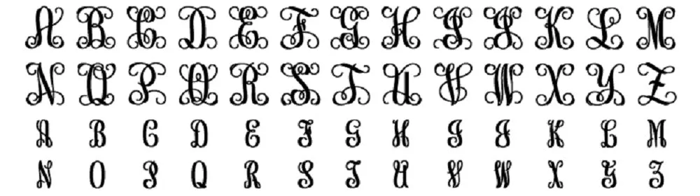 Vine Script Medium Monogram Necklace