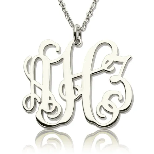 Vine Script Medium Monogram Necklace