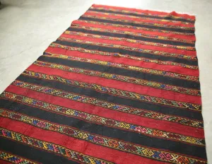 Vintage Adana Cicim Kilim 3.8x5.9ft